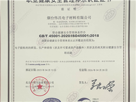 职业健康安全管理体系认证证书